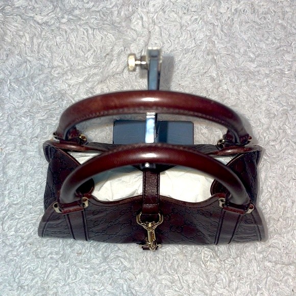 Gucci Joy Bardot GG Guccissima Small Brown Leather Shoulder Bag - Picture 12 of 17